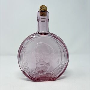 VTG Wheaton 1983 Rutherford B. Hayes Collector Bottle Decanter Pink Luster Glass